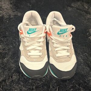 Nike Kids Air Sneakers - White, Gray, Teal & Orange
